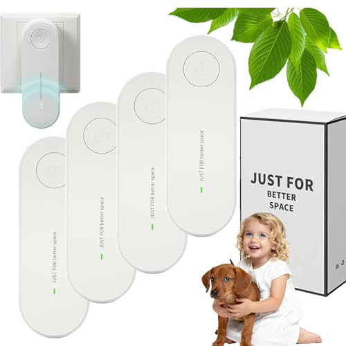 Purificateur D'Air Ionique, Purificateur D'Air Ion NéGatif, Purificateur D'Airs Ioniseur Sur Prise, Avec Fonction De Filtration Des Particules, Convient Aux Salons, Chambres, Bureaux (4*Blanc)