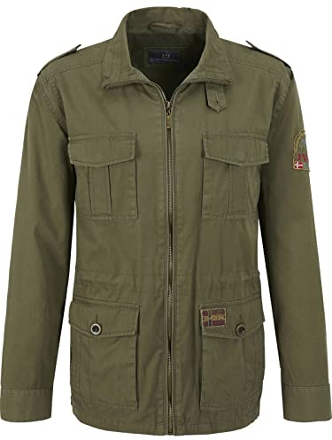 Jan Vanderstorm Homme Veste Style Militaire Bror Veste à coupe ample en 100% coton | Grandes tailles L à 7XL 58