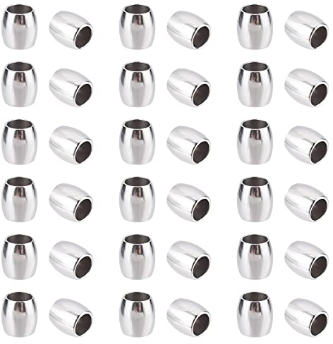 UNICRAFTALE 100pcs 4mm Loch Barrel Pattern Spacer Perlen Edelstahl Lose Perlen Metall Kleine Loch Spacer Perlen Glatte Oberfläche Perlen Suche Für Armband Halskette Schmuckherstellung