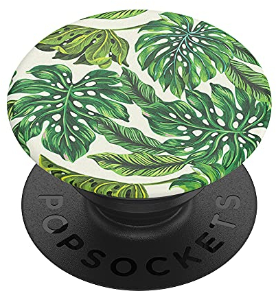 PopSockets PopGrip - Soporte y Agarre para Teléfonos Móviles y Tablets con un PopTop Intercambiable - Monstera Deliciosa