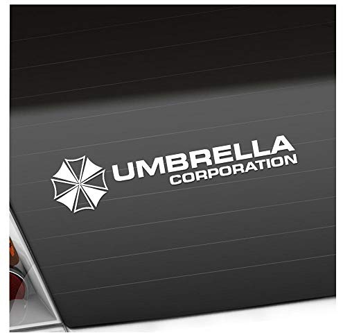 Kiwistar - Autocollant - Umbrella Corperation 20 x 4,5 cm - blanc - G10 - Pour voitures, vélos, véhicules, motos, cyclomoteurs, tuning, vitres arrière