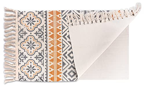 Bulangde - Alfombra con flequillo bohemia, decoración, algodón geométrico, lavable, antideslizante, para salón, balcón y habitación de niños