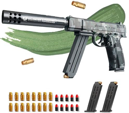 Spielzeug Pistole Kinder, Toy Gun Pistol Fidget, Spielzeug Pistole Blaster mit Soft Munition, Pistole Spielzeugpistolen für Kinder ab 14+ Jahren