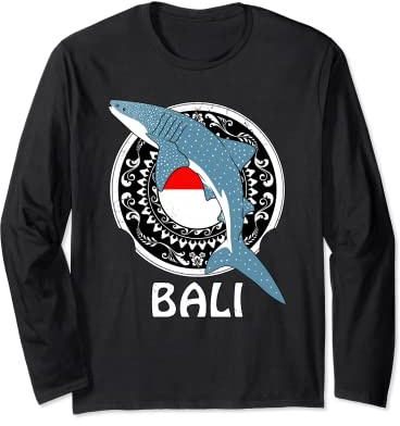 Whale Shark Dive Bali Flag of Indonesia Long Sleeve T-Shirt