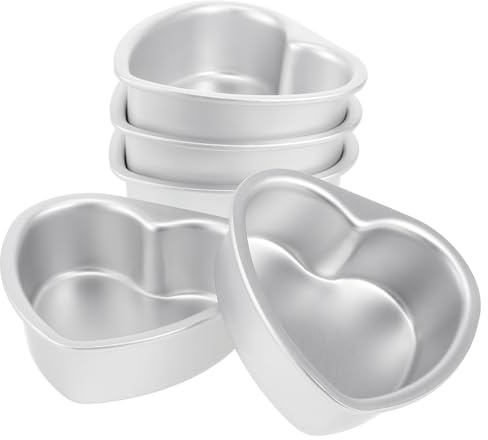 HOLIDYOYO Molde 5 Piezas para Hornear de Aleación de Aluminio de Corazón