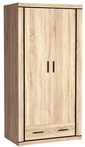 Lomadox Kleiderschrank Regalschrank 97cm in Sonoma Eiche