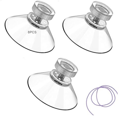 CZNBZIU 8 Pièces Ventouse A Visser,Ventouse Filetée Ventouses Avec Filetage,Ventouse En Plastique Pvc Suspension Ventouse Transparente,Ventouse Rideau Isolant Camping Car,Pour Voiture