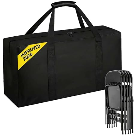 QYILUARE Heavy Duty Folding Chair Storage Bag,Large Waterproof Carry Bag for Metal,Wooden and Plastic Chairs,with Sturdy Handle (39L x 12 W x 20 H)