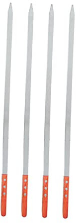ANDRESLAD 4 Pz del barbecue spiedo legno marshmallow caramelle spiedini kit girarrosto universale bastoncini per barbecue da campeggio fornitura barbecue manico in legno Brown
