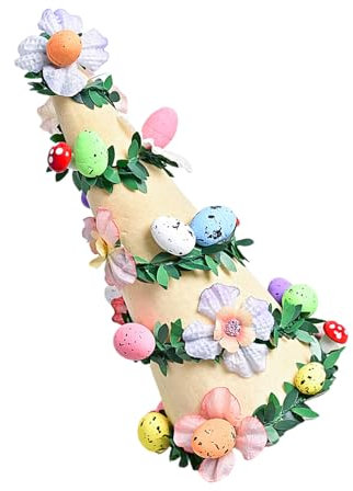 Limtula Evroes Oeufs Colorés Fleur Flocking Tree Miniature Figurine pour Améliorer Les Atmosphères Vacances Décoration du Bureau À Domicile