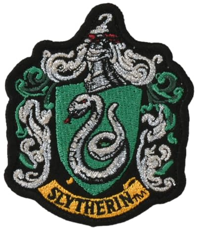 Harry Potter Aufnäher zum Aufbügeln für Kleidung, ideal für Jeans, Jacken und T-Shirts, Bügeletiketten und Transfers für Kinder und Erwachsene (Slytherin)