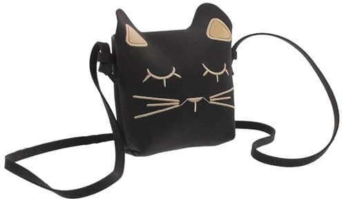 YARNOW Bolso Bandolera para Niñas con Forma de Gato de Cuero PU Ligero y Diseño Kawaii, Bolso de Hombro Fácil de Agarrar Adecuado para Actividades al Aire Libre