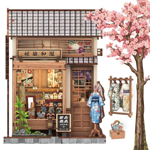 Cutefun Book Nook Japan Kit – Puzzle 3D pour Adultes – Maison Miniature de Style Japonais pour la décoration, Excellent Cadeau pour Les Amateurs de Livres et Les Amateurs | Casse-tête 3D en bois pour adultes - Kit miniature à faire soi-même - Cadeau idéal pour les amateurs de livres