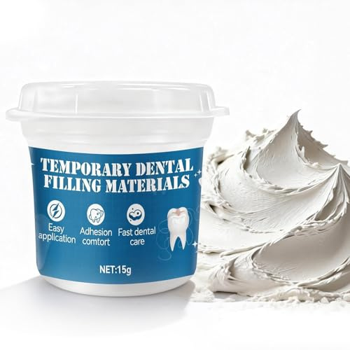 Pasta per Otturazioni Dentali, Otturazione Dentale Provvisoria, Cemento per Denti, Materiale per Riempimento Dentale per Sigillare Temporaneamente Carie o Corone Dentali Instabili, 15g