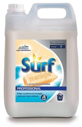 Surf Marsiglia Detersivo Liquido 1x5L - Detersivo liquido per il lavaggio a mano e in lavatrice di lana e delicati a base di sapone di Marsiglia