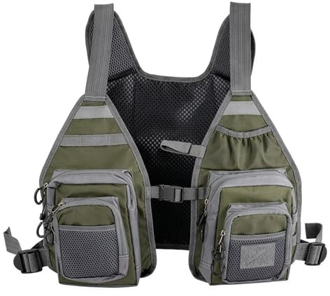 GREENSAPPIRE Ultra Lightweight Fly Fishing Vest Fly Fishing Vest for Men and Women,Ultralight Fly Fishing Vest, Unisex Portable Chest Pack with Multiple Pockets, Adjustable Strap, Size (51x81cm)