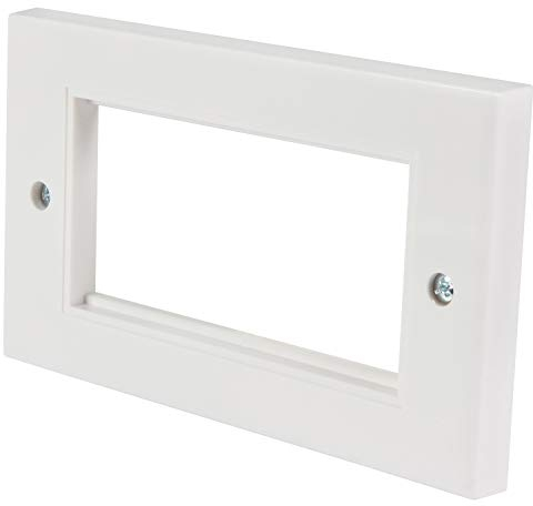 Ex-Pro Double Dual Twin 2 Gang Wall Plate Module Frame for 4 x Clip in Modular Oulet Socket Faceplate - 5 Pack