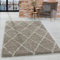 HomebyHome Shaggy Teppich Wohnzimmer 120 x 170 cm - Hochflor Teppich Skandi Rauten Beige Extra Weich und Flauschig - Bettvorleger Teppich für Schlafzimmer, Küchenläufer - Carpet, Halı, Kilim
