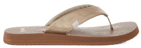 Sanuk Damen Yoga Mat Metallic Flipflop, Champagner, 40 EU