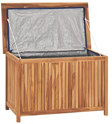 Gartenbox Teak 90x50x58 cm, Outdoor Storage für Garten und Innenbereich