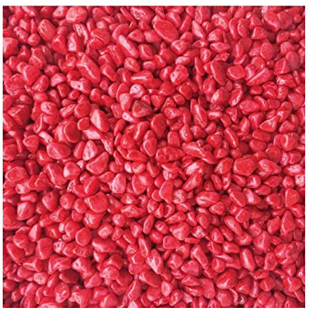 Yusee Fish Tank Aquarium Gravel Substrate Coloured, Mixed and Natural Aquatic Decorative Small Stones Pebbles Ideal for Plants (2KG, Red)