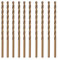 5.5mm Cobalt Drill Bits, M35 HSS Gold Cobalt Metal Jobber Length Twist Drill Bit Set for Hard Metal, Stainless Steel, Cast Iron (7/32 in (10pcs))