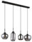 GLOBO LIGHTING LED Hängeleuchte Rauchglas Pendelleuchte Glas Esszimmerlampe schwarz, Metall, 4x E27 Filament LED warmweiß, LxBxH 99,5x24x120 cm