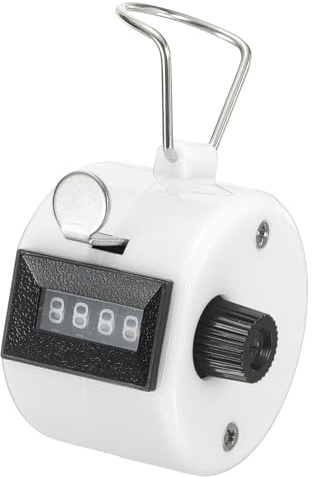PATIKIL Cliqueur Compteur, Ordinateur Portable Pointage Compteur Mécanique 4 -Chiffre Numéro Cliquez Pas Compteur pour Coaching Tricotage, Golf, Tour, Pêche, Blanc
