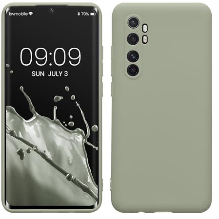 kwmobile Handyhülle kompatibel mit Xiaomi Mi Note 10 Lite Hülle - Handy Case aus weichem Silikon in Graugrün