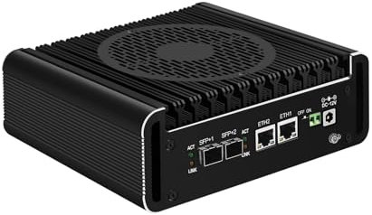 SJRC Twin Lake N150 Mini PC (up to 3.6GHz), Dual 10GbE SFP+ Ports Firewall Appliance Dual 2.5GbE LAN, Barebone Micro Router Computer for Win/Linux/OPNsense, USB3.2 (No RAM/SSD/OS)