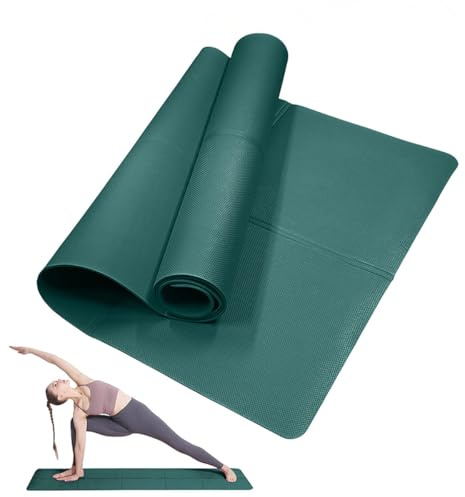 LULUWA Tappetino da Yoga Classico, Antiscivolo, Portatile 3 mm di Spessore EVA per Fitness Yoga Pilates Allenamento Campeggio Viaggi per Uomo e Donna (Verde Scuro)