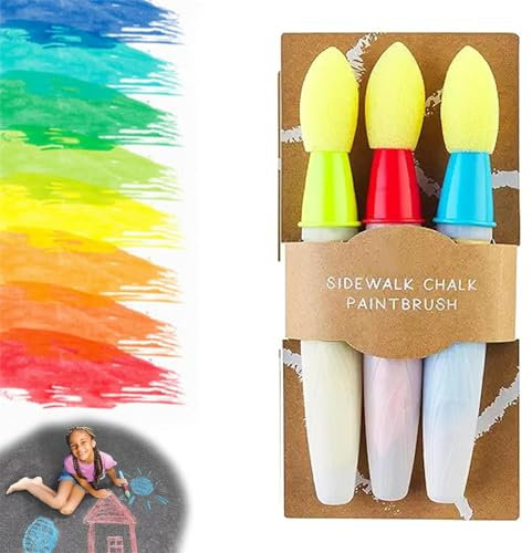 Sidewalk Chalk Paint Brush Sidewalk Chalk Paint Brush 3-Pack DIY Washable Paintbrush Add Water To The Brush And Use Washable