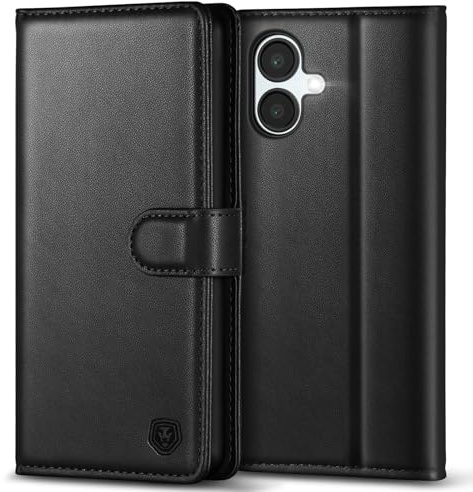 Kuafcase for Samsung A06 Case with 4 Card Slots Magnetic Closure Kickstand Shockproof Protective Phone Case for Samsung Galaxy A06 - Black