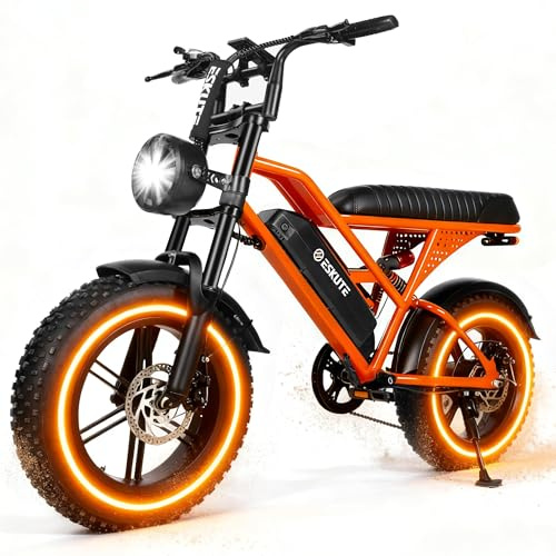 Elecby 1500W Peak Electric Bike for Adults, 28MPH 48V 13Ah Removable Battery, 60 Mile Range, 16x4.0 Fat Tire, 7-Speed E-Bike with Dual Suspension – Commuter Ebike for Men & Women