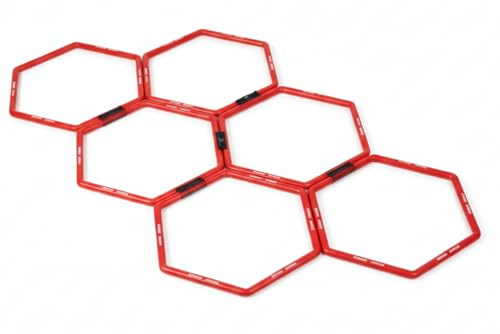 BSFIT Set de Entrenamiento, Kit Entrenador Fútbol con Conos y Accesorios, Conos Entrenamiento, Ejercicios de Coordinación y Conos Entrenamiento Futbol en Casa o Exterior (Hexagono coordinacion)
