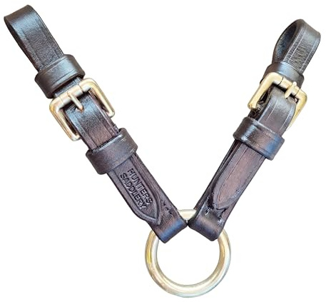 Hunters Saddlery Leather Lunging Glasses Pony Cob Horse Lunging Aid for Halter Bridle Bit (Dark Brown)