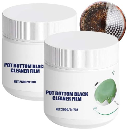 Pâte nettoyante multi-usages pour ustensiles de cuisine, détachante pour fond de casseroles, élimine les graisses brûlées incrustées, nettoie en profondeur les poêles et casseroles en acier (2pcs)