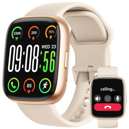 Reloj Inteligente Mujer Hombre con Alexa Integrado, Pantalla HD de 1,83 y Llamadas Bluetooth IP68 Smartwatch con SpO2 Sueño 100+ Modos Deportivos, Regalo Pulsera Actividad para Android iOS, Rosa