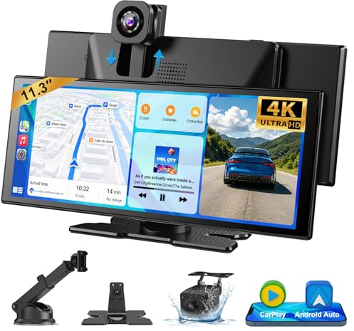 ESSGOO 11 Pulgadas Pantalla Coche Apple CarPlay Android Auto Inalámbrico