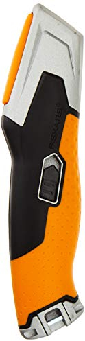 Fiskars Universalmesser mit einziehbarer Klinge, Länge 17,7 cm, Rostfreier Stahl/Kunststoff, Schwarz/Orange, CarbonMax, 1027223