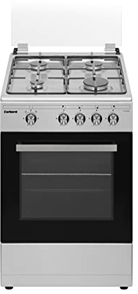 Corberó - Cocina de Gas Butano | CCSF45020BX | 4 Fuegos | 43L | Seguridad FFD | Tapa de Cristal y Acero Inoxidable | Kit de Conversión a Gas Natural | Versátil Asar y Hornear | Inox