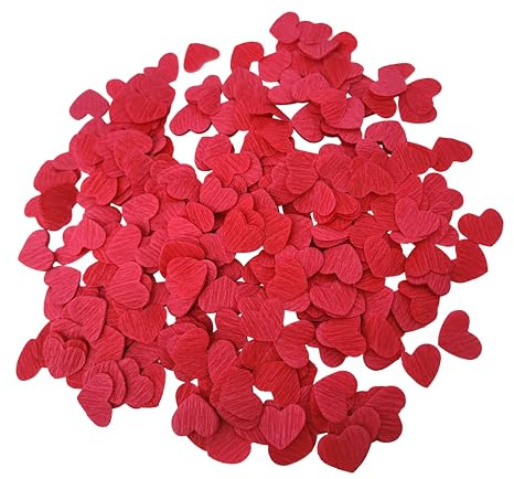 mybbshower Red Crepe Paper 1 inch Heart Confetti for Valentines Decorations Biodegradable Confetti for Engagement Wedding Party Tables Celebrations Bridal Shower 1000 Count