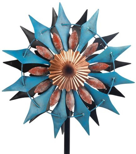 Stargarden Girandola a vento per esterni, in metallo, 33 cm di larghezza x 166 cm di altezza, sculture cinetiche e filatori, mulino a vento impermeabile per cortile, decorazione da giardino