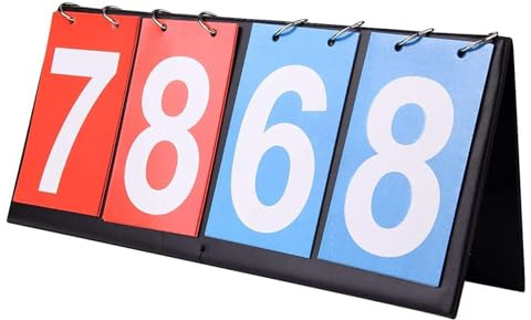 Scoreboard,4 Digit Scoreboard Flip Scoreboards Portable Flip Scoreboard Score Board Numbers for Sports Table Tennis Basketball Volleyball Indoor Outdoor