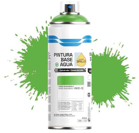 Etrexonline Pintura Spray Ecológica 400ml - Base Agua, Sin Olor - Para Muebles, Metal, Plástico y Madera - Colores Vivos y Permanentes, Cobertura Uniforme - Verde Guacamole, 1 unidad