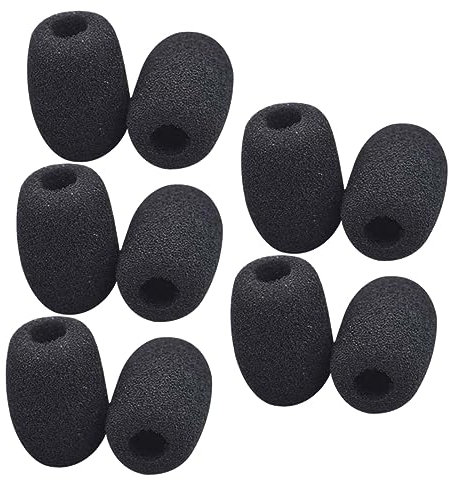 LALADEFIEE 10pezzi Mini Microphone Windscreens Antivento in Spugna Per Microfono Lavalier Wireless Coperture Facili Da Installare Riduzione Rumore Per Conferenze e Canti