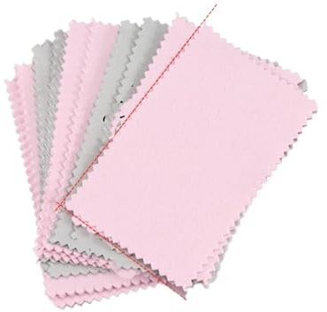 YXINAER Chiffons de Nettoyage pour Bijoux Chiffon de Polissage for Argent, Chiffon de Nettoyage, Chiffon d'essuyage Doux for Outil de Bijoux en Argent et Or(6x10cm 20Pcs)