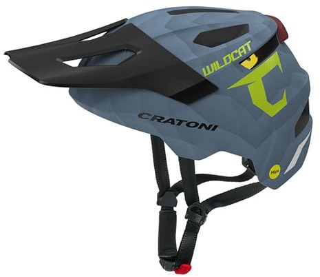 Cratoni Kinderhelm Wildcat MIPS Fahrradhelm MTB-Helm Allroundhelm S/M 49-56 cm (Steelblue matt)