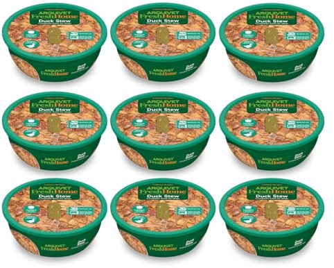ARQUIVET PACK 9 unità - FreshHome - Spezzatino di anatra - 280 g - Cibo umido completo per cani