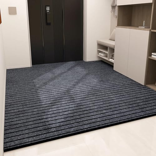 YSPZDQ Peluche Felpudo, Alfombra Antideslizante - Absorbente, Antideslizante, Atrapa Polvo y Suciedad, Suave y Cómodo De Interior/Exterior, Puerta Trasera y Delantera(Gray,90 x 150cm)